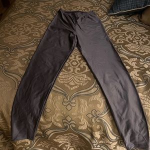 American Apparel Gray shiny nylon leggings
